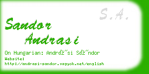 sandor andrasi business card